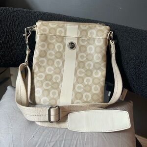 Vintage Coach Signature Stripe Crossbody Ivory Stripe Swingpack